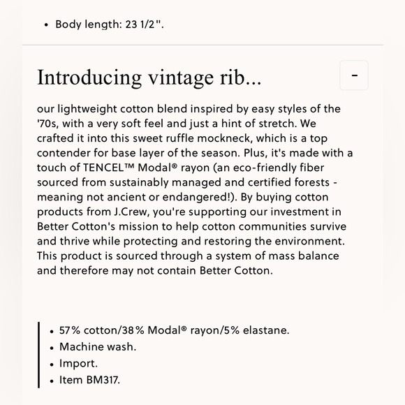 Vintage rib ruffle mockneck T shirt - Picture 9 of 10